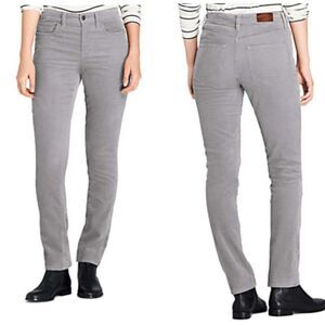NWOT Lands' End Pants Women 14 Petite Gray Mid-Rise Straight Corduroy Pants